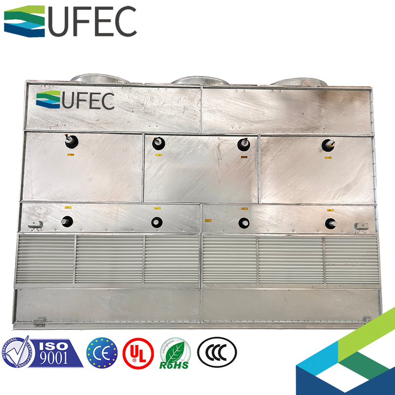 Acero inoxidable/Amoníaco galvanizado/R717 Refrigeración Contador seco/húmedo cerrado/Condensador evaporativo de flujo cruzado para cadena de frío