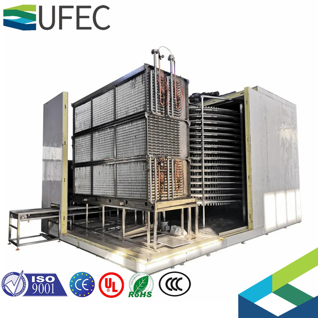 Congelador en espiral de túnel de freón con ráfaga de aire, máquina de congelación rápida con congelador en espiral IQF de 1 tonelada