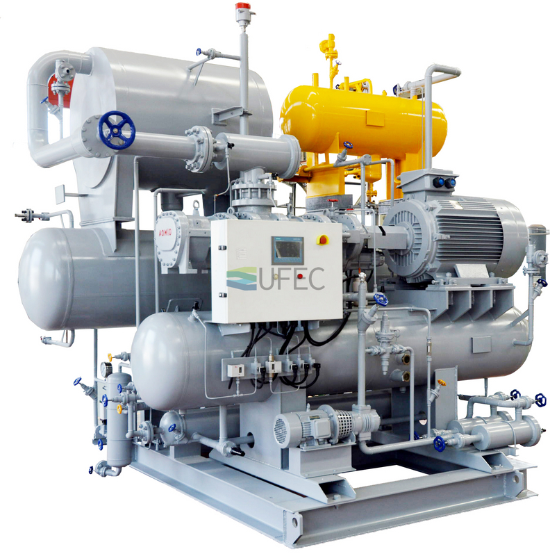 Unidad compresora de tornillo de refrigerante secundario NH3/CO2